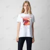 24 début du printemps T-shirt de créateur nouveau français lèvres rouges ardentes fumer impression numérique coton femmes blanc T-shirt à manches courtes