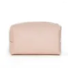 Cosmetic Bags Simple Solid Colour Zip Wash Square Waterproof Portable Double-sided Leather Pu Travel Bag