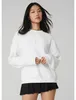 Camisas ativas AI Logo Yoga Terno Redondo Pescoço Fleece Casaco Feminino Solto e Quente Casual Esportes Top