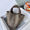 Shop-designed Bags Are Sold Cheaply High Version Basket Bag Genuine Leather Bucket Womens Handbag Large Capacity Cowhide