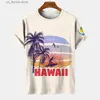 Men's T-Shirts Coconut Print Mens T Shirt Beach Style Casual Short Slve Sweatshirt Y2k Mens Clothing Summer O-Neck Pullover Male Strtwear Y240315