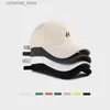 Ball Caps H Letter Baseball Cap For Men Women Solid Color Fashion Embroidery Snapback Peaked Hat Outdoor Sun Visors Unisex Duck Tongue CapY240315