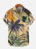 Camisas casuais masculinas Padrão de coqueiro havaiano verão praia pôr do sol camisa de manga curta requintada impressa em 3D