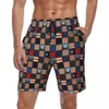 Pantalones cortos para hombres Tablero de remiendo geométrico Triángulos de verano Ropa deportiva Playa Hombres Secado rápido Diseño vintage Tallas grandes Bañadores