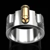 Creative Silver Color Men Ring Motorcykelfest Steampunk Cool Two-Tone Eggshell Finger Rings for Women Jewelry283Z