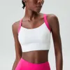 Lu Align Lemon Yoga Buttery Fiess Women Bh Soft Sexig Back Gym Crop Fashion Patchwork Running Top Breatble Quick Dry Sports Underwear Jo