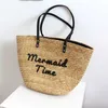 2023 New Straw Woven Bag Weaving Beach Bag Vacation Countryside Style Women's Bag Wheat Straw Woven Bag 240315