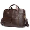 Briefcases Men's Briefcase Leather 14 "men's Laptop One Shoulder Crossbody Portable Business Bag