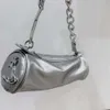 Luxo saturno saco designer bolsa redonda barril corrente sacos de ombro moda feminina axilas cor sólida bolsa