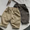 Pantaloni coreani autunno e inverno abbigliamento per bambini 2024 pantaloni casual larghi tinta unita per ragazze bambino