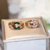 Anel designe anel Anéis jóias carta diamante design Anéis Presentes de Natal moda vintage Temperamento Estilos Versáteis Caixa de Presente jóias tamanho 5-10