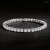 Bracelet en argent Sterling S925 avec pierres précieuses en cristal créé, breloque de mariage, bijoux fins, vente en gros