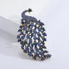 Broschen Vintage Pfau Brosche Frauen Elegante Strass Kristall Tier Vogel Pin Zubehör Schmuck Party