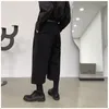 Pantalon pour hommes Printemps / Été Yamamoto Style Noir Lâche Casual Short à jambes larges Street Hip-Hop Gothic Straight