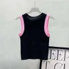 Miu Vest Designer Canotte da donna di qualità originale Camis Love Letter Jacquard Canotta lavorata a maglia a contrasto per Top versatile da donna