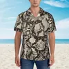 Men's Casual Shirts Vintage Snakeskin Beach Shirt Male Snake Skin Print Animal Summer Short-Sleeve Novelty Oversized Blouses Gift