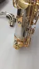 De vraies photos Yanagisa Tenor Saxophone Nouveau T-992 Nickelé Or Clé Sax Instrument de Musique ProfessionnelEmbout Patchs Tampons Anches Plier Cou