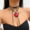 Bow Tie Choker Heart Pendant Collar Halsband smycken CLAVICLE CHAIN ​​NECKLACE