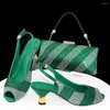 Dress Shoes Latest Italian Rhinestone Woman Sandal And Bag Set Summer Elegant High Heels To Match For Party