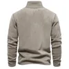 Sweats à capuche pour hommes automne hiver polaire sweat col demi-zip manches longues tendance hauts