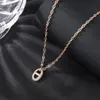 Projektant biżuterii Naszyjnik podkowy Srebrny Rose Gold Diamonds Nexklace for Women Men Wedding dla par marki Walentynki Prezent z pudełkiem