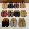 Designer Bostons Clogs Slippers Arizone Slippers Men Women leather Cow Suede Slippers Luxury Shoes Size 35-45