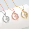 Explosive Sun and Moon Heart Instagram Pendant with Rotatable Personalized Necklace Female Outlier Design