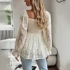 Damesblouses Herfst Damesblouse Shirt met volledige mouw Off-shoulder Mode Kantoor Dame Tops Casual Streetwear Effen Outfit Vrouwelijke aankleden