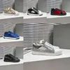 Mens Sneakers Board Shoes Flat Shoes Luxury Designer 2024 Ny Casual Silver Leather Dragkedja Splicing Outdoor Sports Shoes Handing Shoes Size 39-47+Box