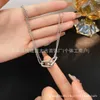 Designer High Version V Jinti Home Diamond Double Ring Halsband Kvinnor Tjock plätering 18K Gold Light Luxury End Live Broadcast