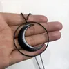 Choker Goth Fashion Large Black Crescent Moon Pendant Chain Necklace For Women Man Gift Y2k Jewelry Accessories