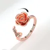 New Rose Rotating for Opening Decompression Ring Instagram Style Women