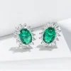 Luxe Gemaakt Blauwe Saffier Ruby 925 Sterling Zilver Stud Oorbellen Natuurlijke Amethist Granaat Peridot Topaas Prinses Diana Fijne Sieraden Groothandel