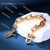 2024Charm Bracelets Designer Personalized buckle bracelet bare body version champagne gold tiffay and co good