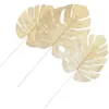 Decorative Flowers 12pcs Simulation Golden Artificial Leaves For Home Wedding Party Decoration (Size S Size M L 4