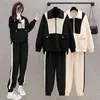 -Jin large-sized design and casual sports suit for womens early autumn loose fitting stylish collar hoodie two-piece set