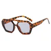Sonnenbrille Retro Doppelbrücken Damenmode Luxus Designer Sonnenbrille Herren Schattierungen Großer Rahmen Leopard Braun Farbverlauf Brillen