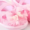 First Walkers Baby Girls Walking Shoes Bow-Knot Mary Jane Flats Elastic Band Soft Cotton Anti-Slip Soft-Soled Princess With