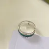 Designer ring voor vrouwen luxe 925 verzilverde verstelbare ring smaragd charme cadeau klassiek merk liefde sieraden lente mode stijl