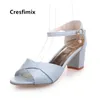 Cresfimix Women Cute Sky Blue Light Weight Comfortable Peep Toe High Heel Shoes Lady Casual Pink Bombas De Mujeres C5147 240301