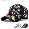 Czapki piłki litera drukująca graffiti hip hop baseball czapka moda na zewnątrz para Universal Wild Sun Hat Sports Casual Caps Dad Hatsy240315