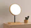 Miroir de maquillage LED de bureau en bois, chargement USB, rotation à 360 degrés, lumière diffuse réglable, écran tactile, miroirs de beauté20526797609