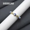 Bröllopsringar kvalitet Lucky Trkiye Evil Eye Ring Set Zircon Red Blue Eye Candy Color Emamel Open Ring Fashion Jewelry Q240315