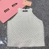 Miu Vest Designer Original Quality Women's Tanks Camis Short Bottom Fragrant New Hanging Strap Warmth Vest Knitted Top