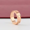 Amicizia Anello in oro rosa per donna Uomo Anelli a fascia Designer Amore Gioielli Classico unisex Acciaio al titanio Semplicità Moda Lusso Amante Unghie Anello 4MM 5MM