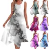 Casual Dresses Women'S Summer Dress Unique Fashion Printed Mid-Calf Women 2024 O-Neck Sleeveless Ladies Frocks Vestidos Cortos