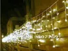 5M 200LED luci lampeggianti corsia LED String Ghiacciolo lampade tenda Natale casa 110v220v EU UK US AU2688178