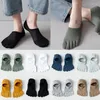 Men's Socks Pure Cotton Toe Mesh Hollow No Show Sweat-absorbing Boat Sock Ankle Short Breathable Five Finger