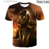 Erkek Tişörtleri Yeni Yaz Stili Mortal Kombat 3d Baskı T Shirt Erkek Kadınlar Moda Kısa Slve T-Shirt Strtwear Serin Erkek Kız Oyunu MK T Y240321