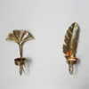 Świecane uchwyty złoty liść wiszący nordic luksusowy świecznik romantyczna dekoracja ślubna kreatywna moda bar domowy Pography Prop Gifts